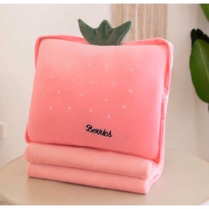 Gối ngủ gấu dâu văn phòng kèm mềm xinh xắn