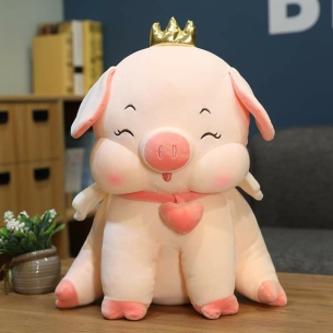 Gấu bông heo  đội vương miệng